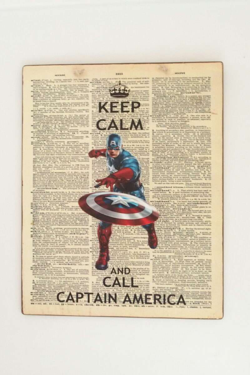 Πινακίδα "Keep calm and call Captain America"