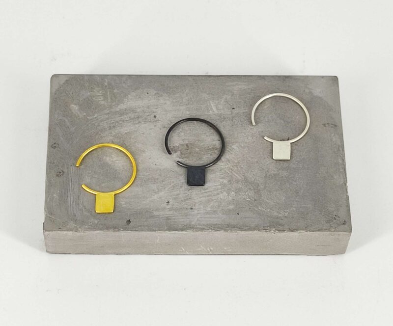 Mini single earrings μικρό παραλληλόγραμμο