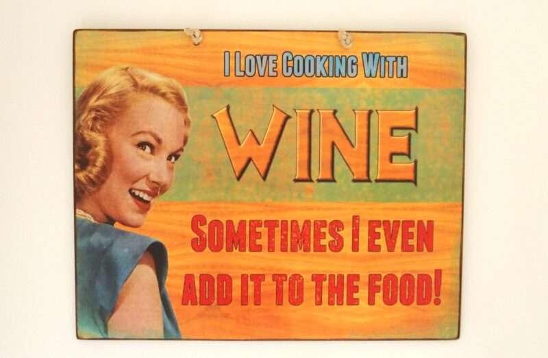 Πινακίδα ""I love cooking with wine"