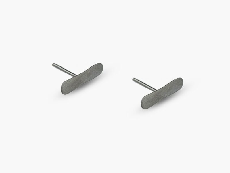 Μικρά σκουλαρίκια flat bar black