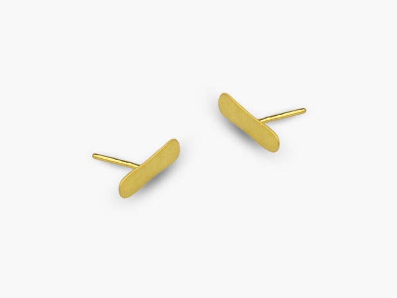 Μικρά σκουλαρίκια flat bar gold