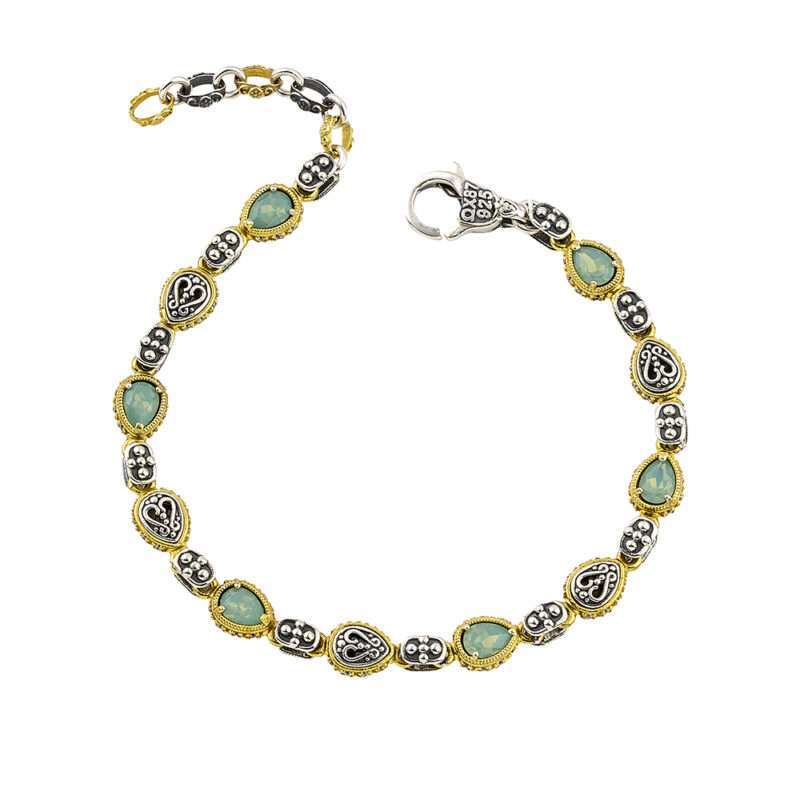 Βραχιόλι με Pear Shaped κρύσταλλα Swarovski και ζιρκόν δύο όψεων