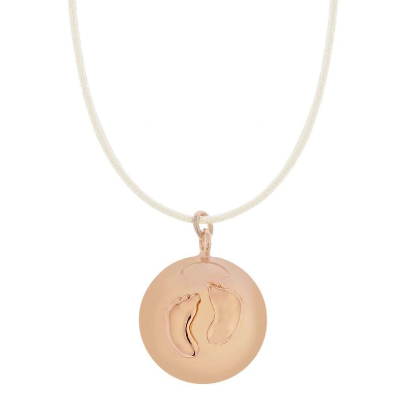 Μενταγιόν Εγκυμοσύνης Bola Sofie Pink Gold Πατουσάκια - Image 2